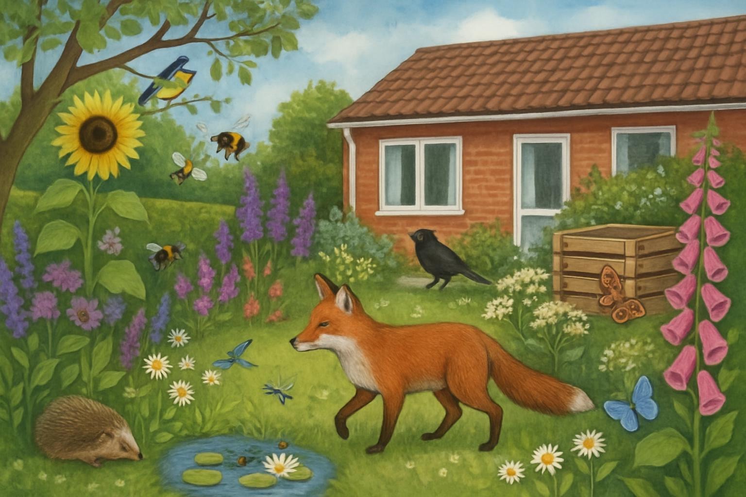 Danmarks 20 biodiversitetsmål i parcelhus haven